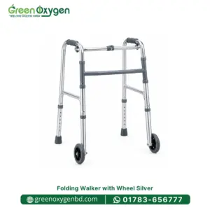 Folding Walker with Wheel (Silver)
